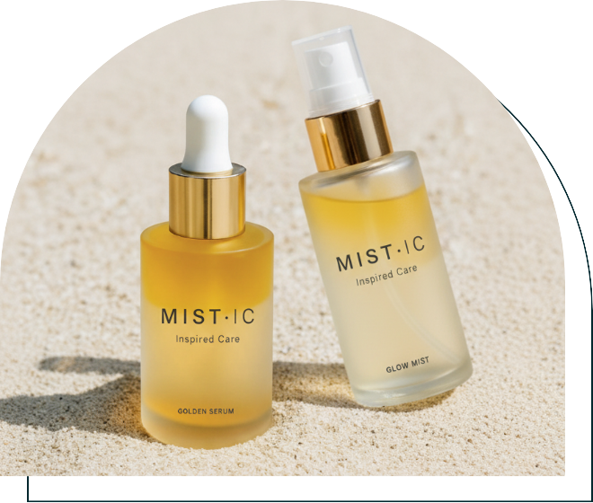 Un ritual de belleza facial integrada por dos productos de Skincare potenciados con cuarzo blanco: Golden Serum y Glow Mist de extraordinario poder energizante e iluminador.